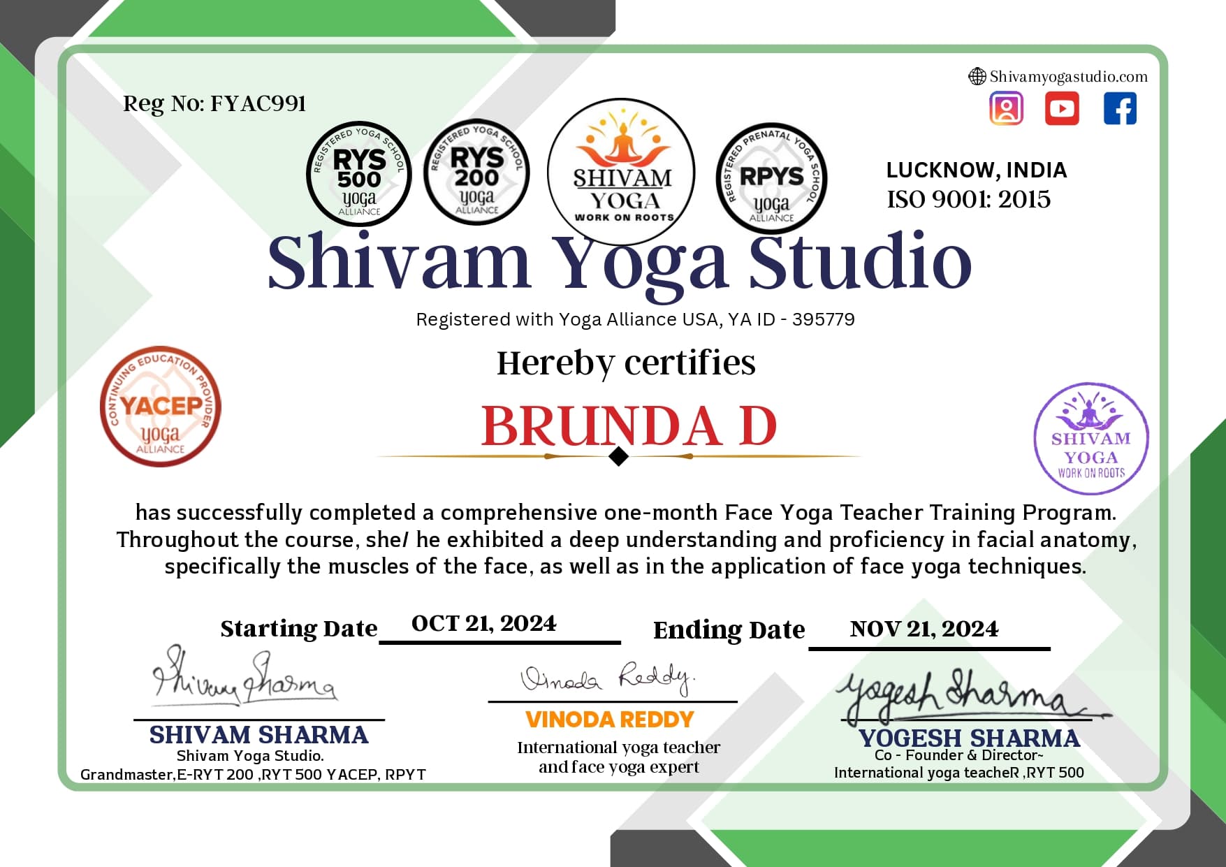 Yoga Certification 1